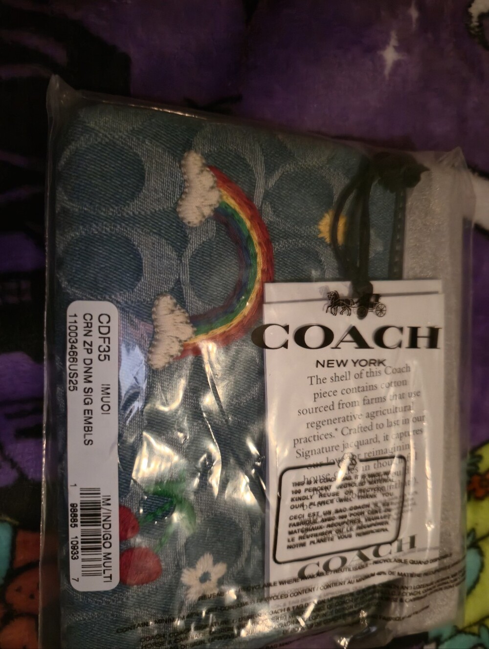 Coach Denim Patchwork Wristlet